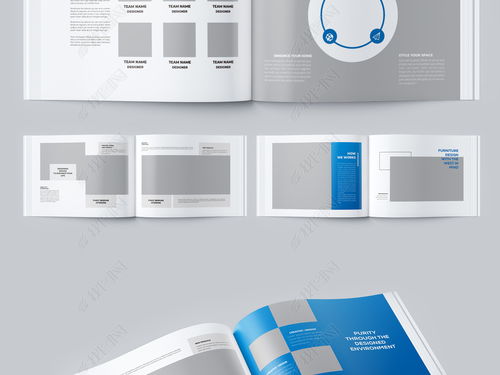 横版蓝色科技公司企业形象宣传画册 设计指南与素材资源